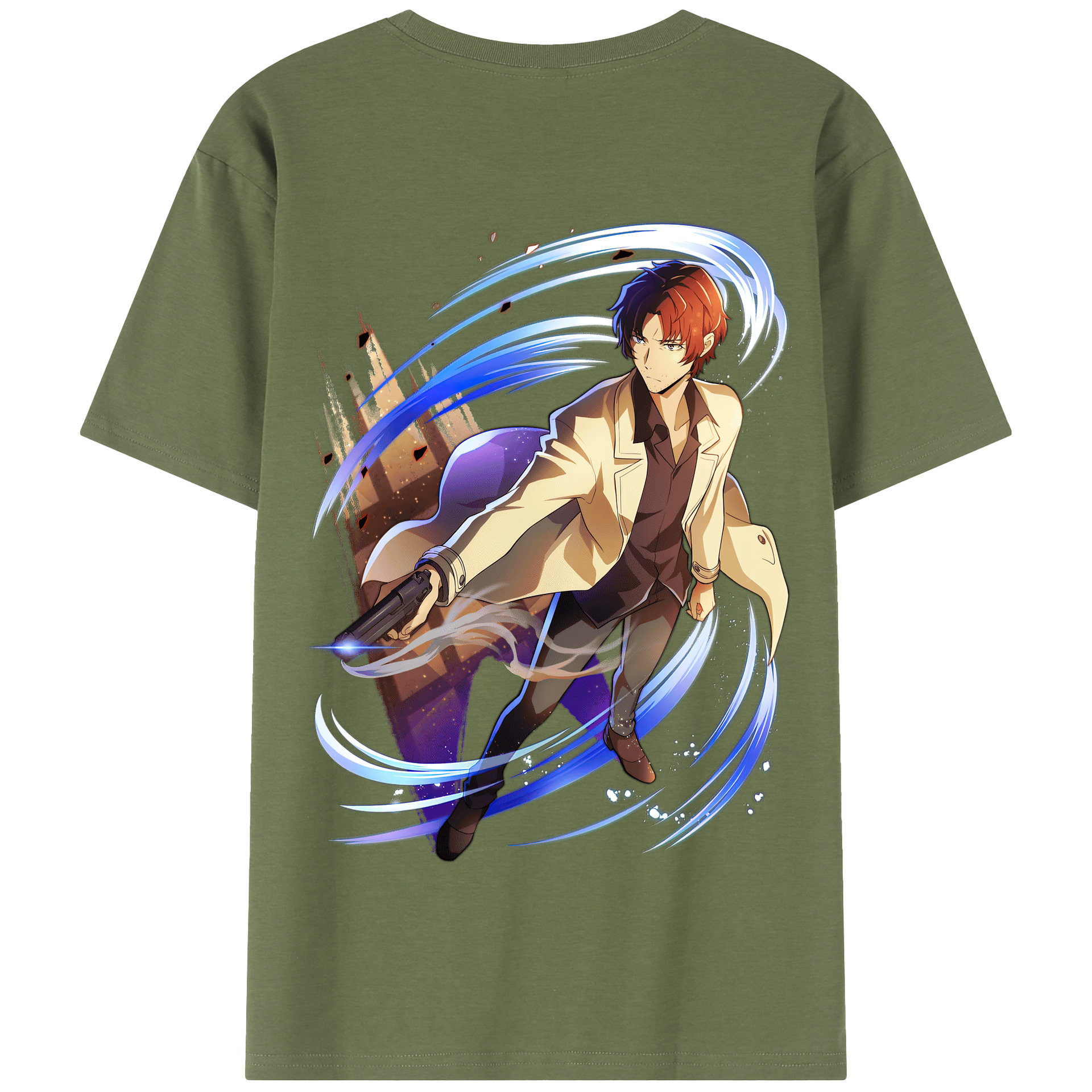（画像用） 文豪ストレイドッグス Bungo Stray Dogs 綿100％半袖Tシャツ（背面プリント）